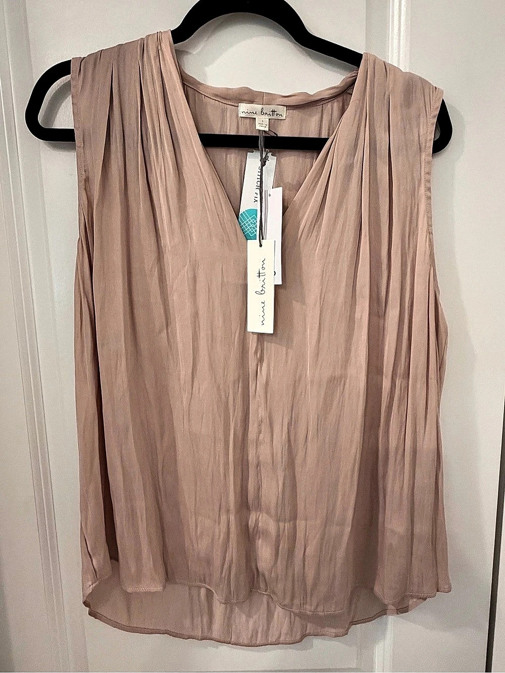 Nina Britton Sleeveless Blouse in Pink Size Large NWT